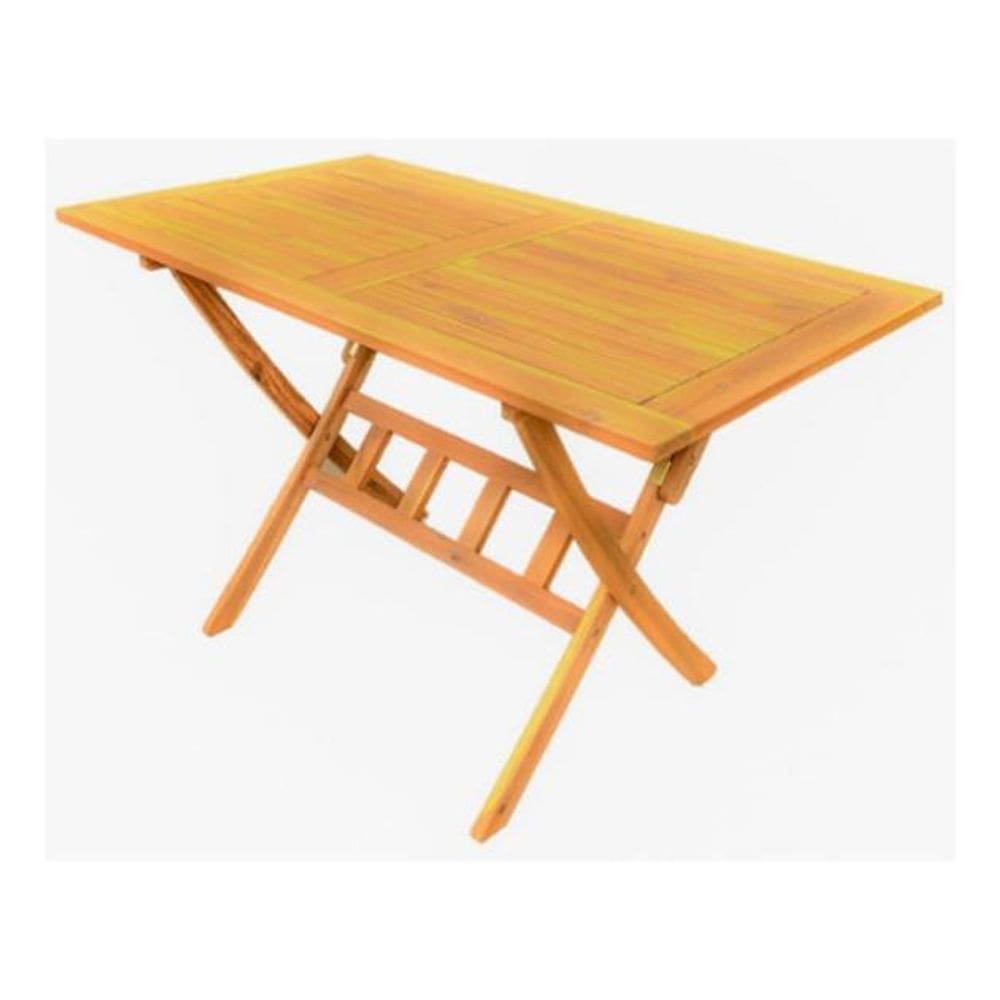 Mesa Dobravel De Madeira Para Varanda E Jardim 120X70 Cm