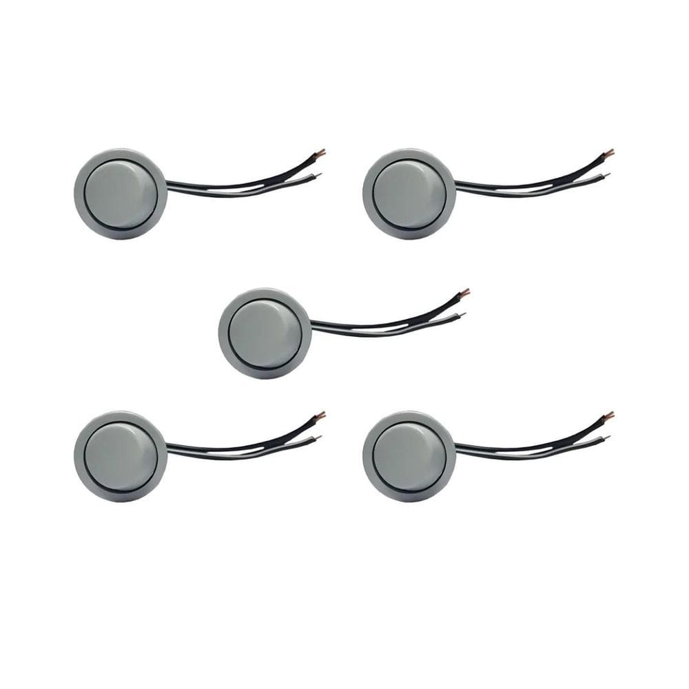 05 Interruptor Para Moveis Botão 22Mm Com Cabo 2A Branco