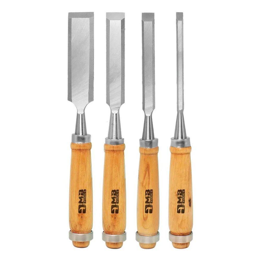 2X Kit Jogo 4 Formão Talhadeira Esculpir Madeir