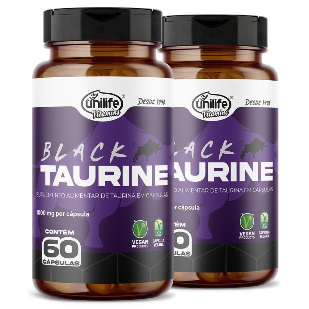Kit 2 Taurina Black Unilife 60 Cápsulas