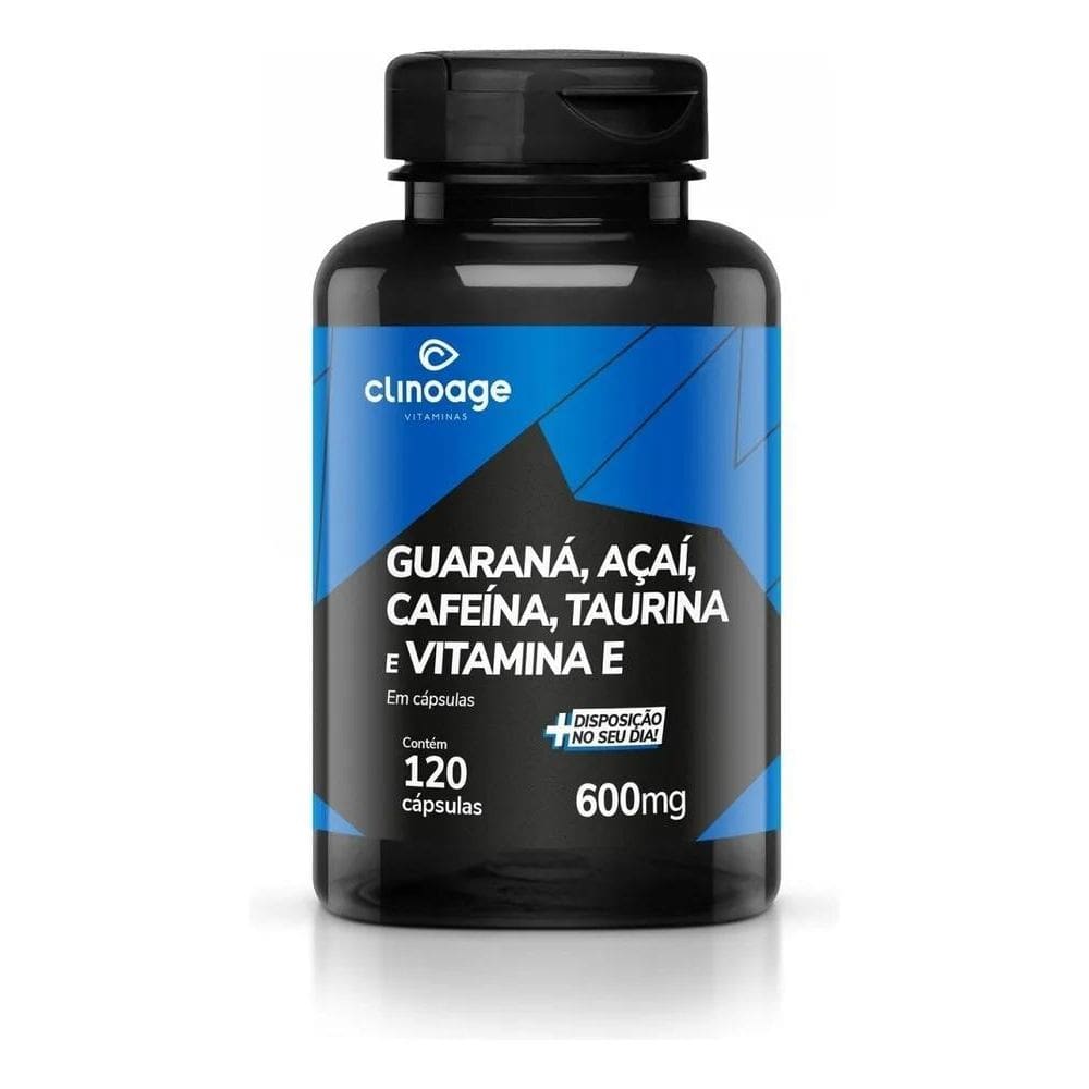 2X Guaraná Cafeína Açaí Taurina Vit. E 600Mg 120 Caps Clinoa