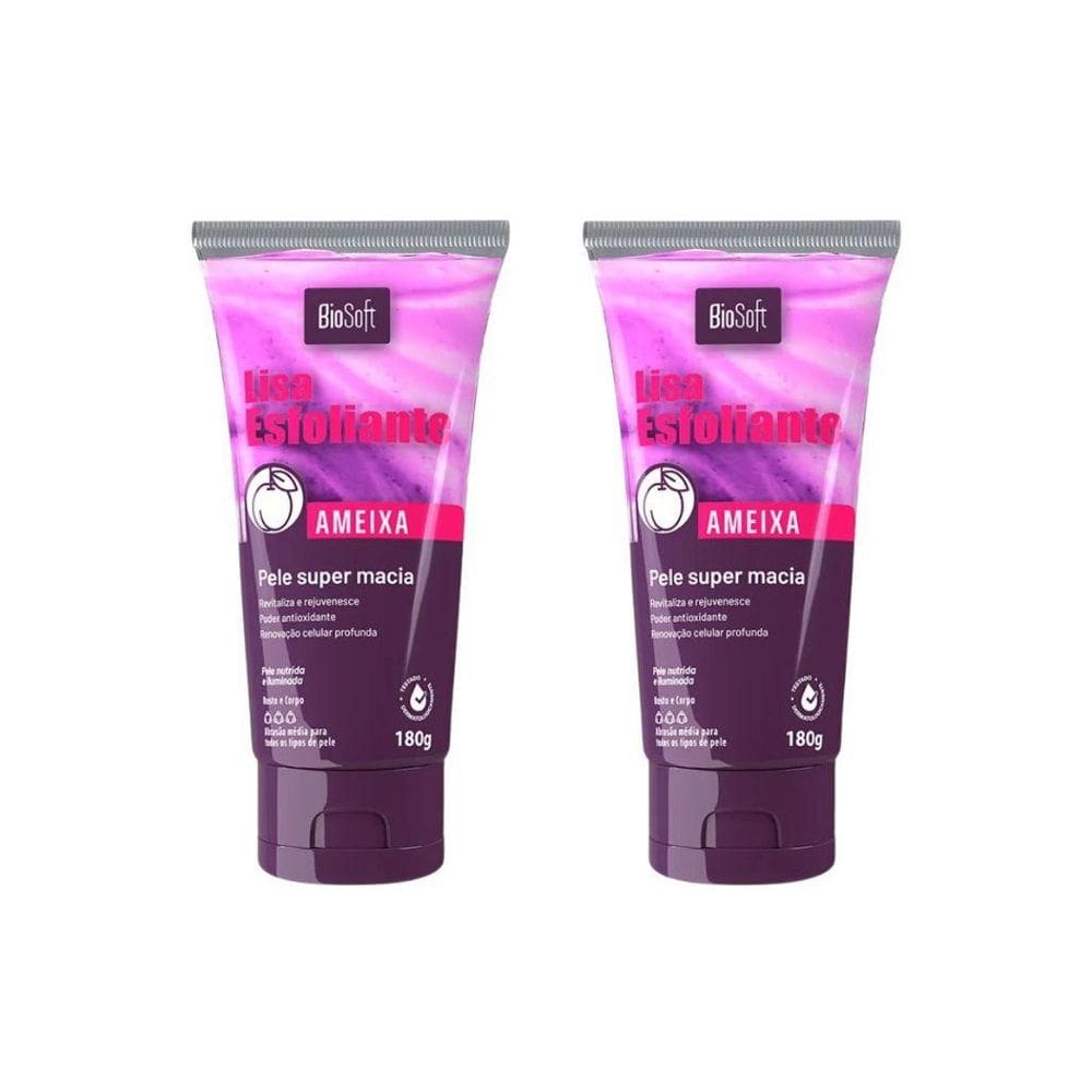 Creme Esfoliante Soft Hair 180G Ameixa - Kit Com 2Un
