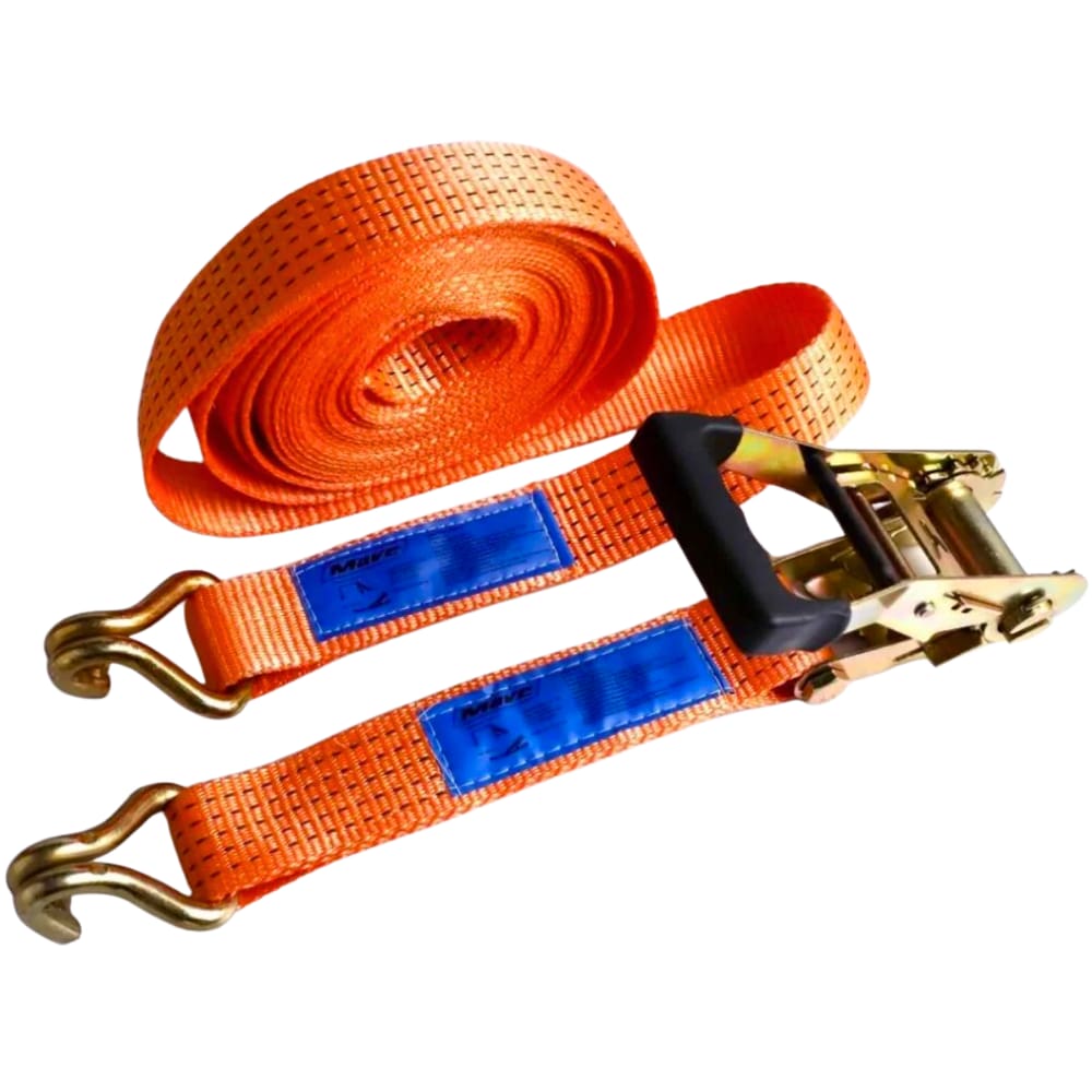Conjunto Cinta Catraca 9m 5 Toneladas Carga Reforçada Laranja Mave