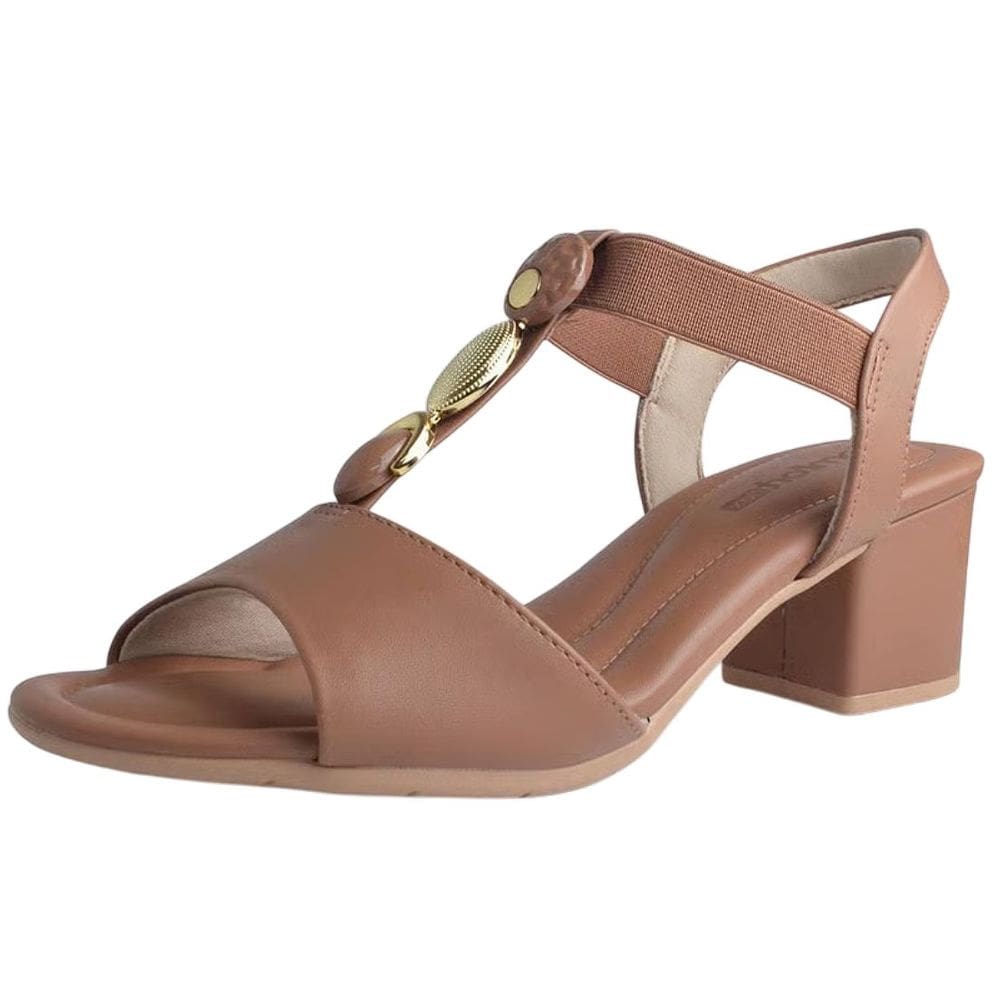 Sandalia Feminina Salto Baixo Bloco Moda Macio Comfortflex