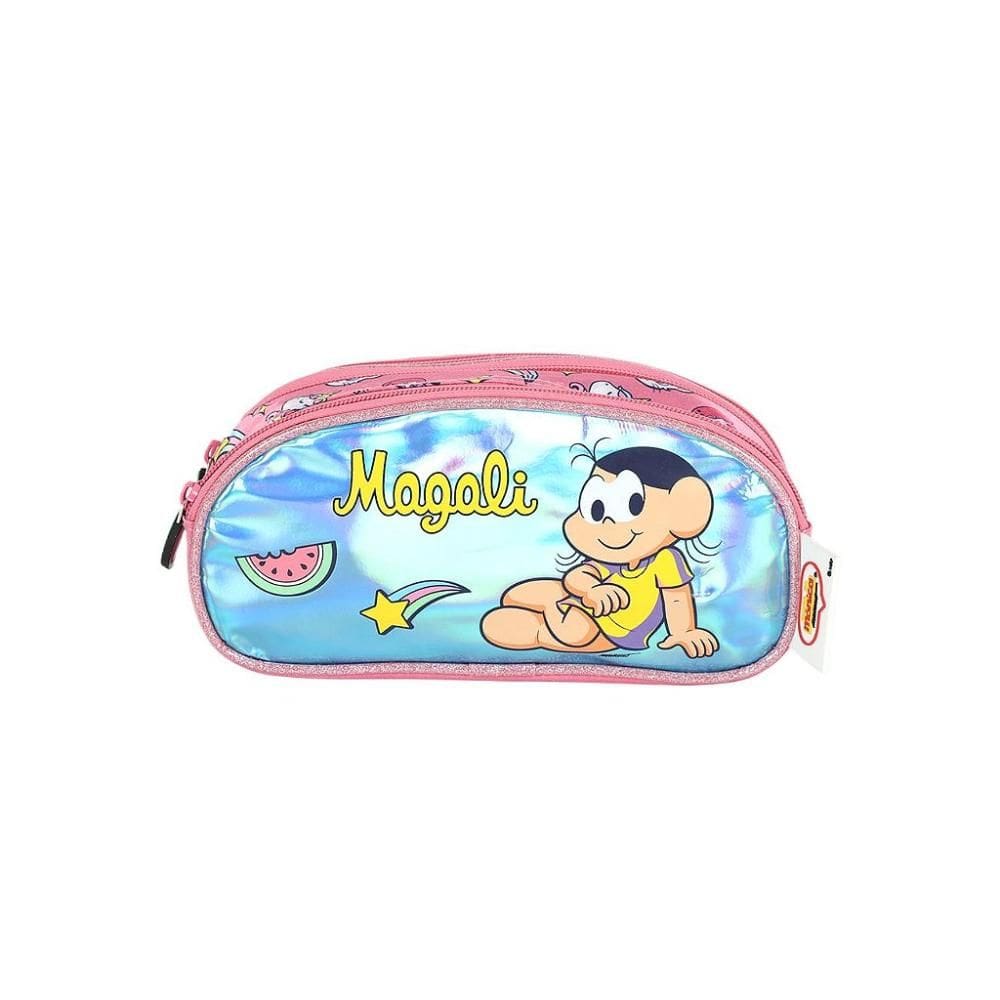 Estojo Escolar Luxcel Turma da Mônica Relevo Azul