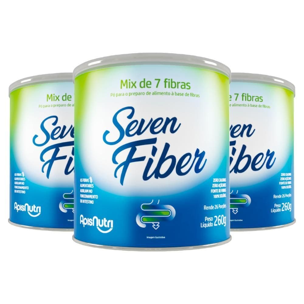 Kit 3 Seven Fiber Mix De Fibras Apisnutri 260G