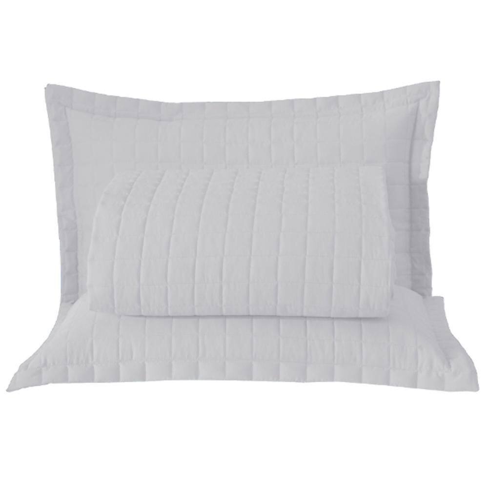 Kit Cobre Leito Colcha Monaco King Dupla Face 3 Peças Branco