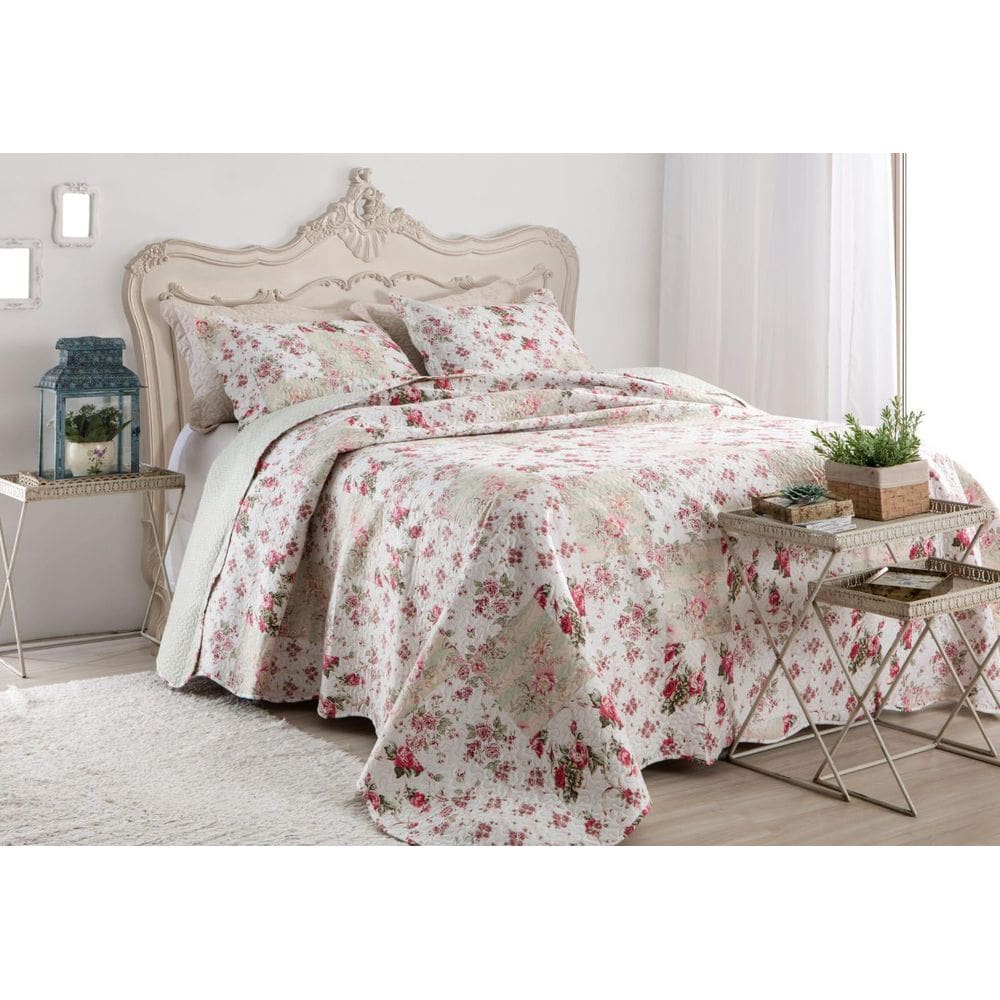 Kit Cobre Leito Colcha Queen Boutex Dupla Face - Toquio