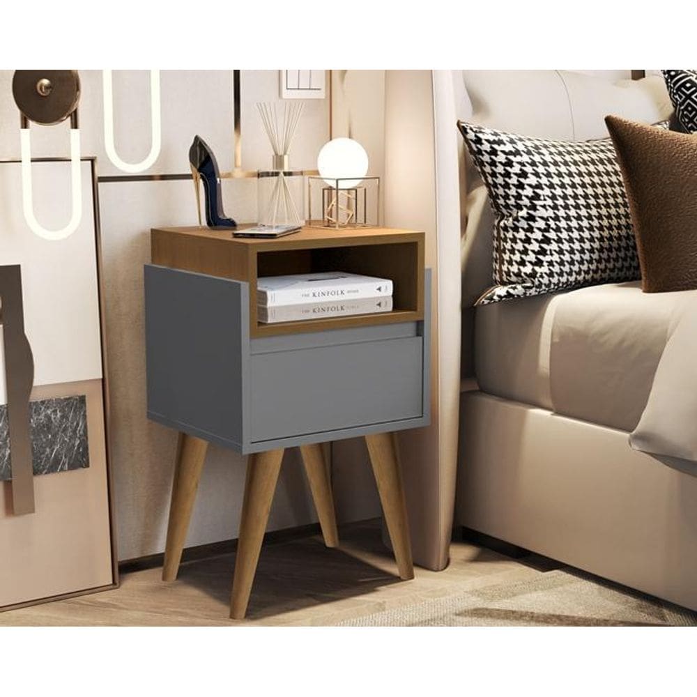 Mesa Cabeceira Debora Plus Pés Palito Gaveta Cores Comprar