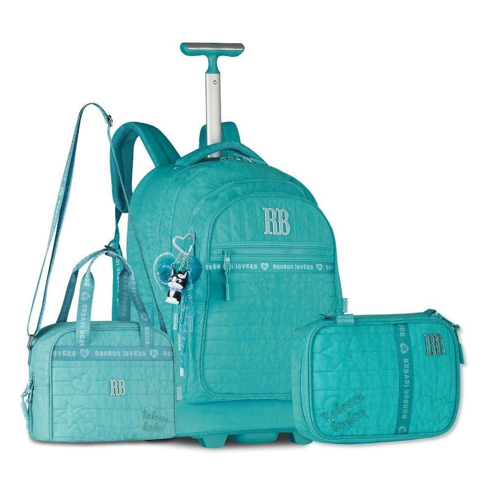 Kit Rebecca Bonbon Mochila Carrinho Com Lancheira E Estojo