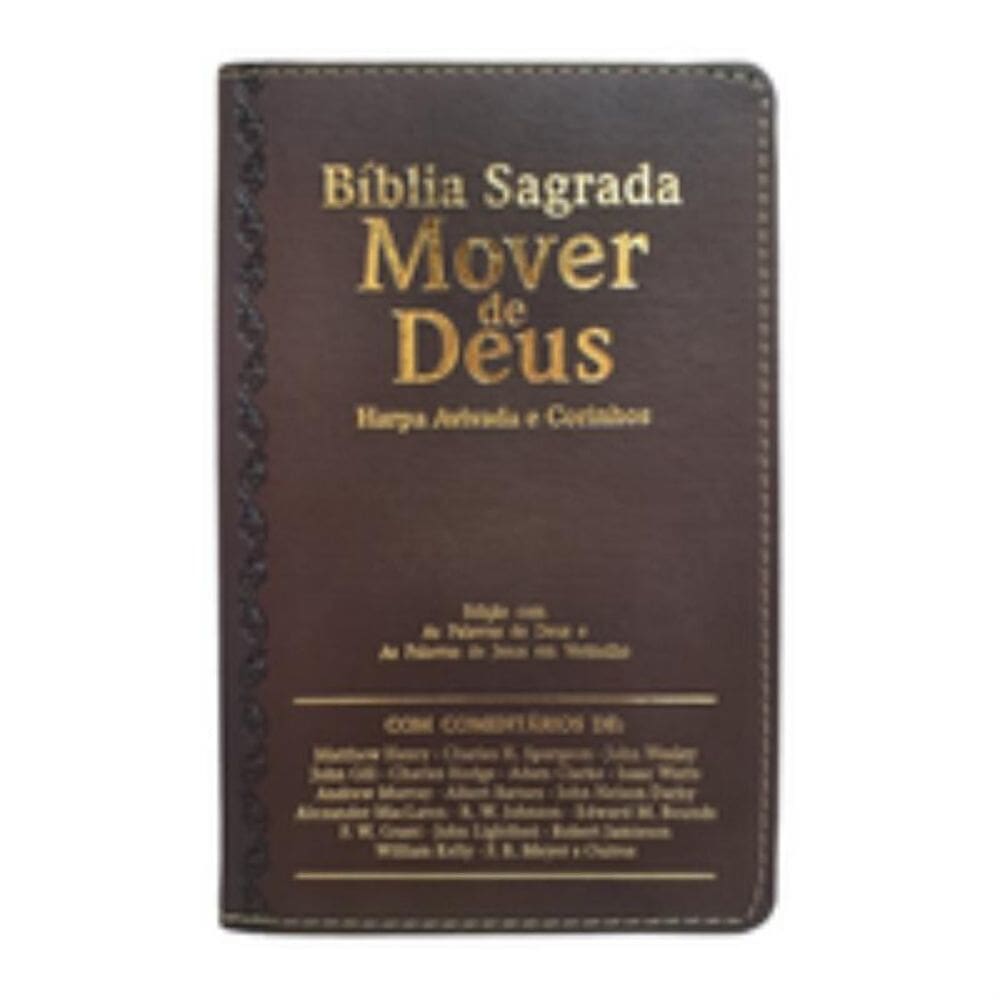 Bíblia mover de Deus ARC letra gigante harpa e corinhos marrom