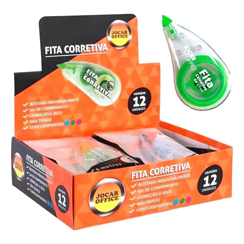 2X 12 Fita Corretivas 3 Metros Escritorio Branquinho Escolar