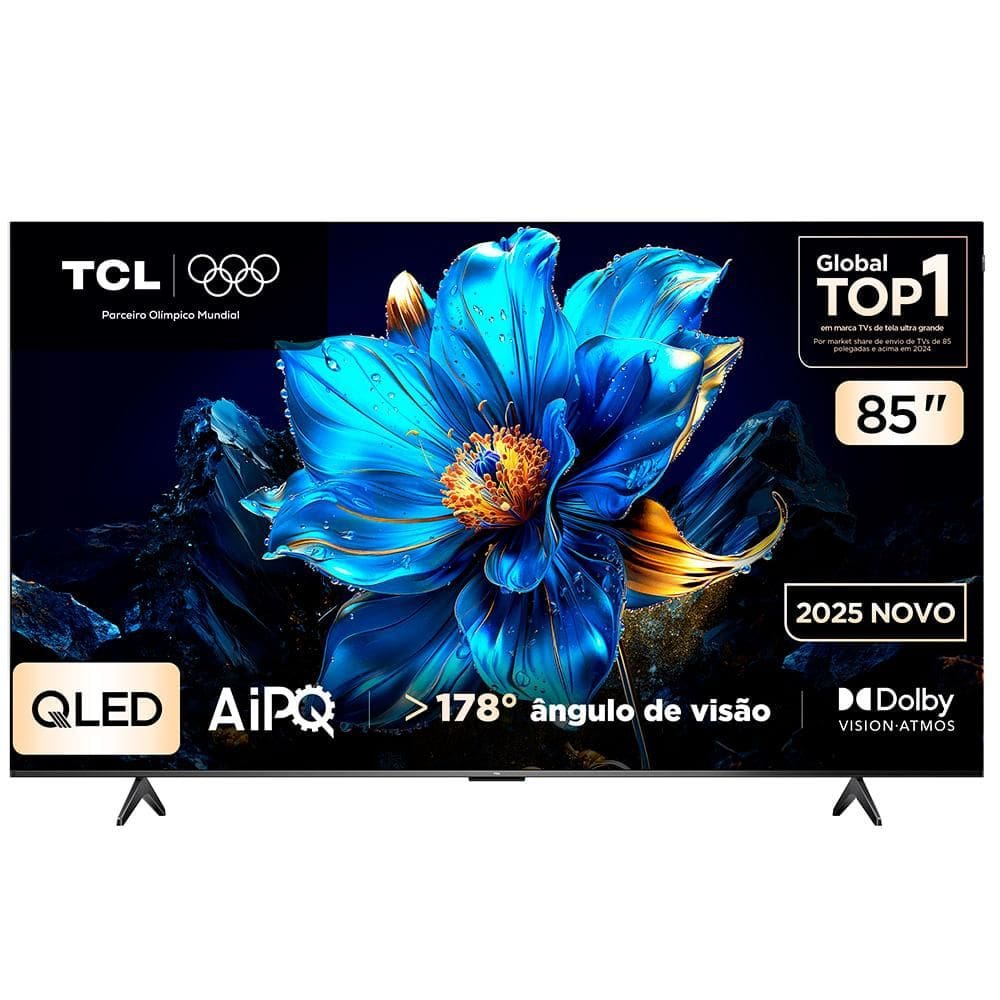 Smart TV 4K TCL Classic QLED 85” Polegadas com HDMI 2.1, Dolby Vision, Dolby Atmos e Wi-Fi Dual Band - 85P7K