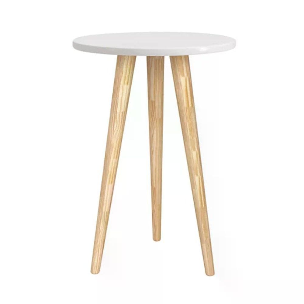 Mesa de Canto Theo com Pés Madeira Natural - Reller Móveis