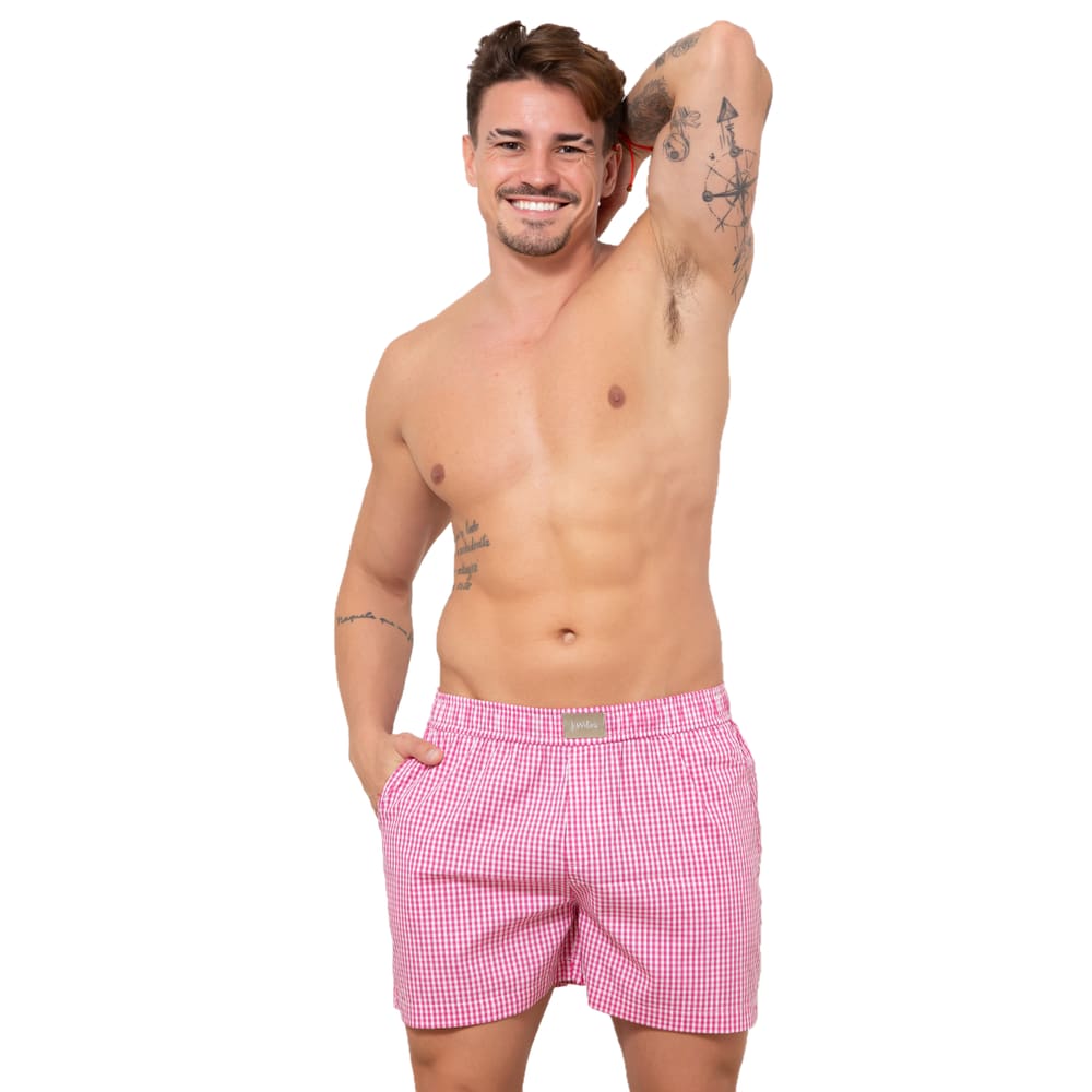 Samba Canção Xadrez Rosa - JWilas Underwear