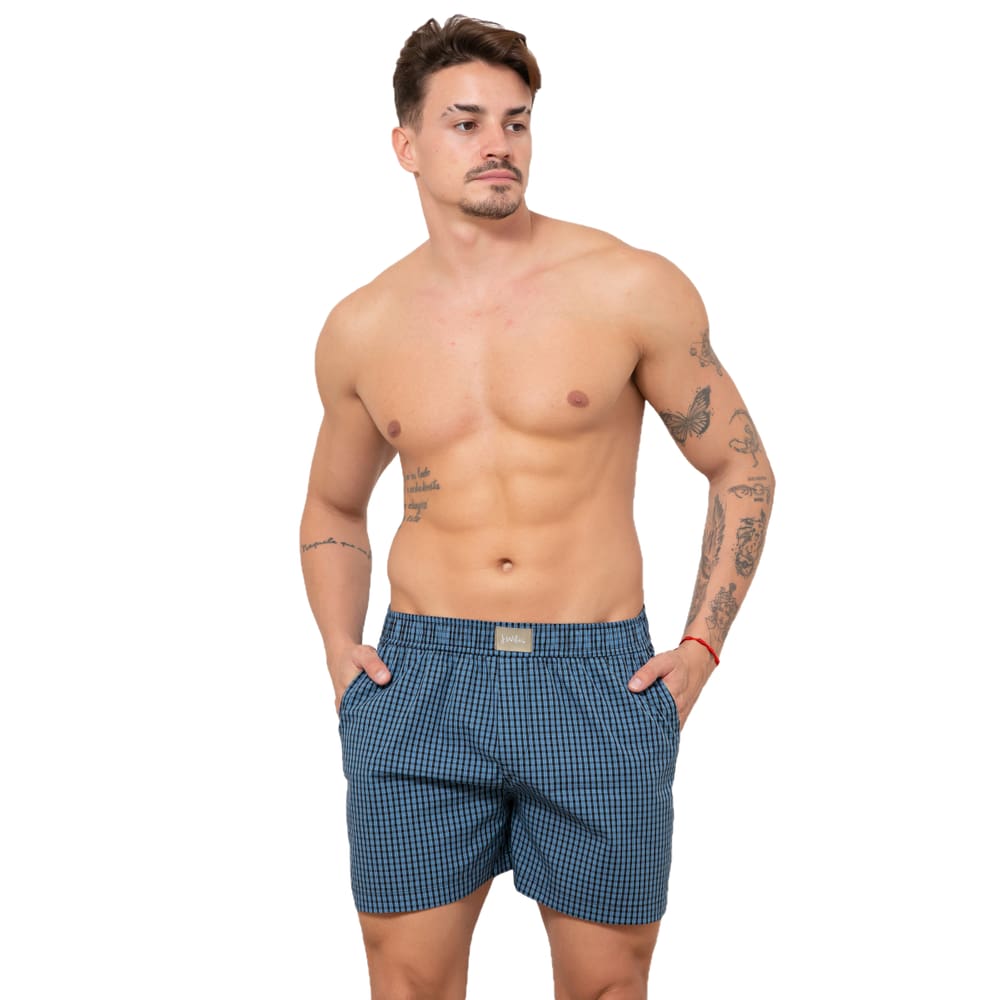 Samba Canção Xadrez Marinho - JWilas Underwear