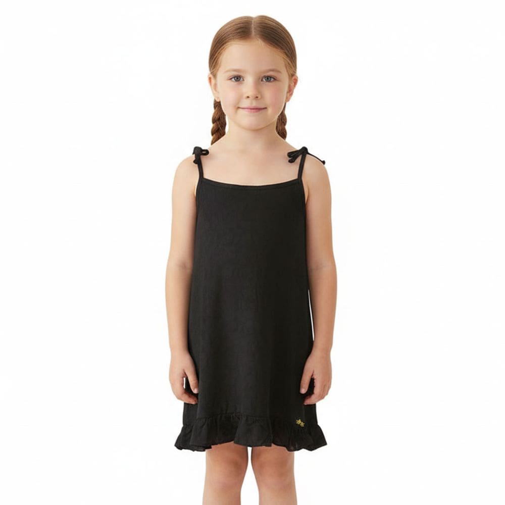 Saída de Praia Infantil com Alças Preta Everly