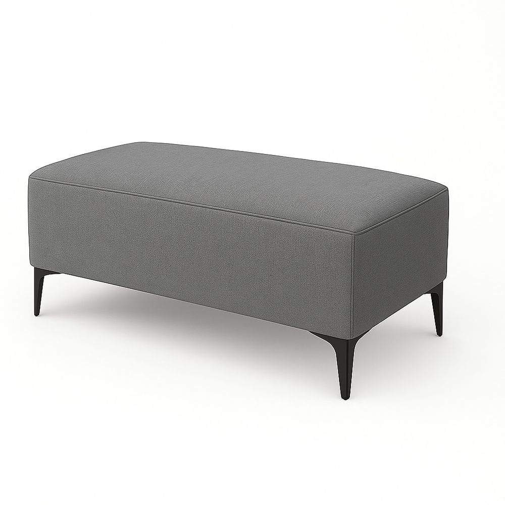 Banqueta Vegas Puff Sala Quarto Closet Linho Cinza Escuro