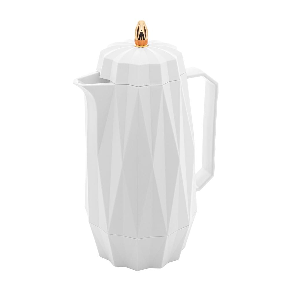 Garrafa Térmica de Plástico para Café/Chá Diamond Branca 1 Litro Lyor