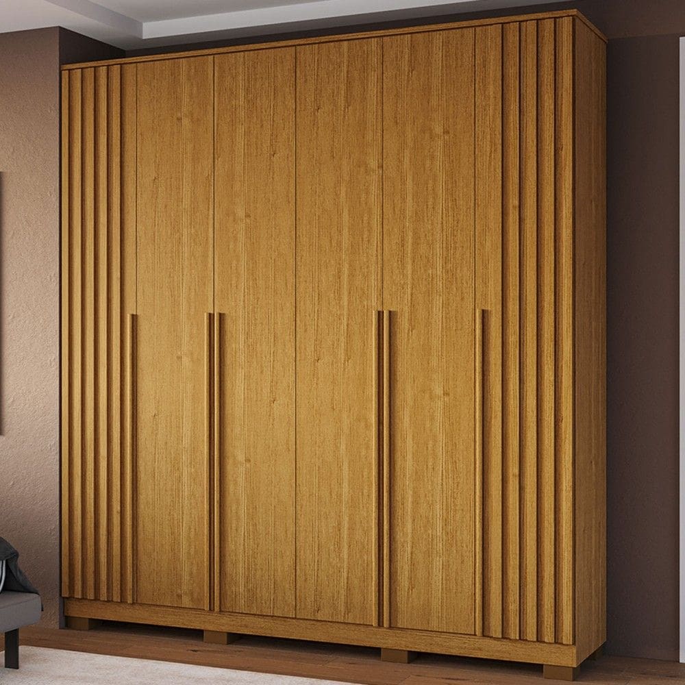 Guarda-Roupa Casal Jamile 6 Portas 4 Gavetas 100% Mdf Cinamomo - Acp Móveis
