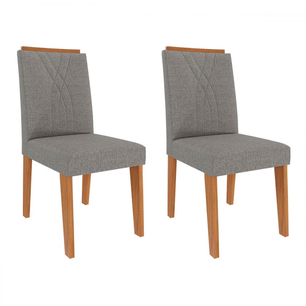 Cadeiras Kit 2 Cadeiras Nicole 9582 Cinamomo/Grafite - Cimol