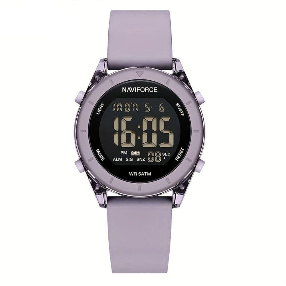 Relógio De Pulso Digital Feminino Lcd Tela Pulseira De Silicone 3atm Roxo