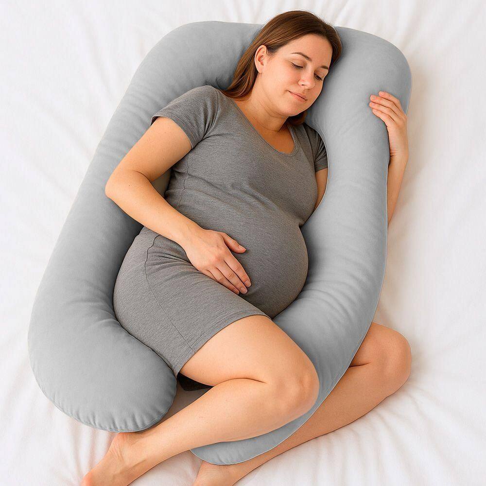 Almofada Travesseiro De Corpo Gestante Relaxante Isa Grande Macia Veludo Cinza Claro - Desk Design