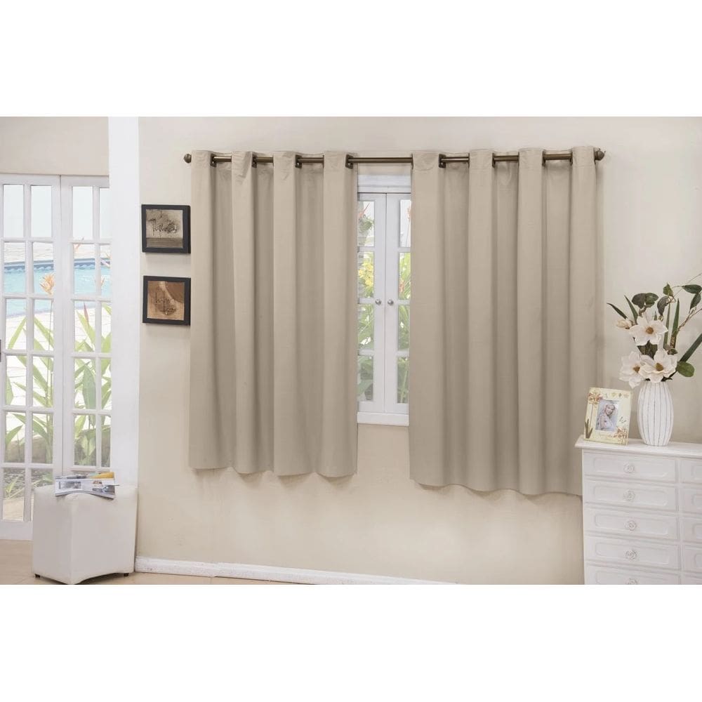 Cortina Cozinha Blackout Tecido Bege 2,80X1,50  Corta Luz