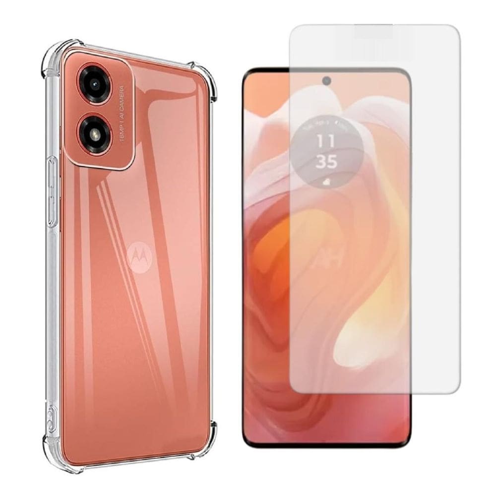 Capa Capinha Case Silicone + Película Hidrogel Para Moto G04