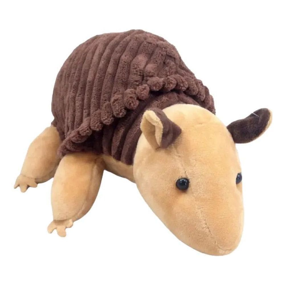 Tatu Canastra Marrom De Pelúcia Macia Infantil 15 Cm