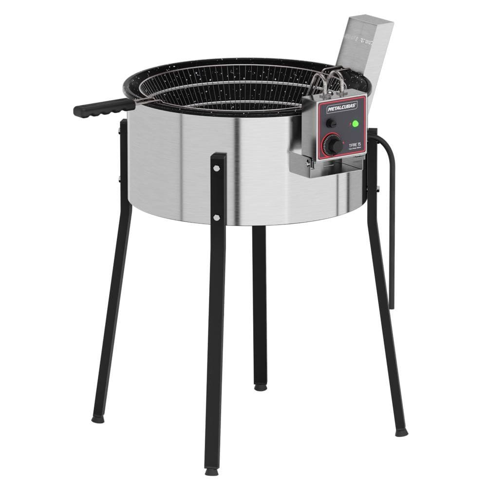 Fritadeira Tacho Elétrica Metalcubas 15 Litros 5500W Cuba Esmaltada 220V TFRE 15 ESM
