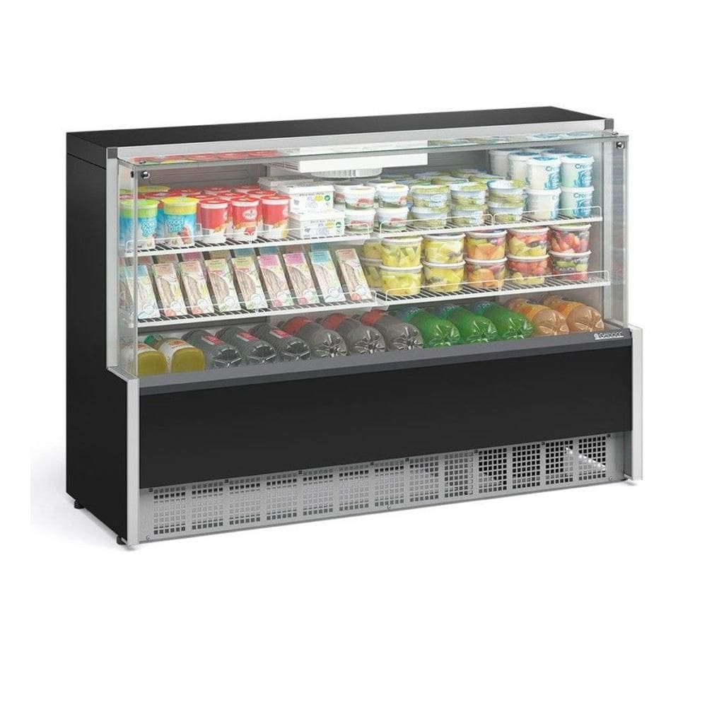 Vitrine Refrigerada Ar Forçado Gelopar175 cm Preto 220V GPFA-175R