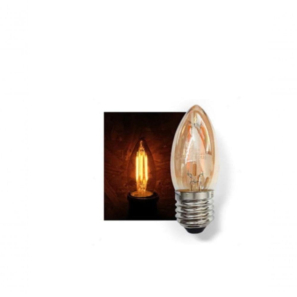 Lâmpada Led Filamento Vela 2w Filamento 2300k E27 Bivolt Unidade