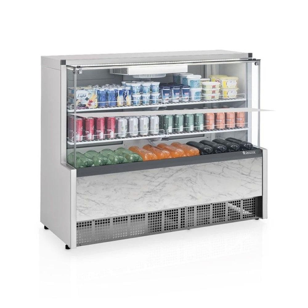 Vitrine Refrigerada Ar Forçado Gelopar140 cm Branco 220V GPFA-140R