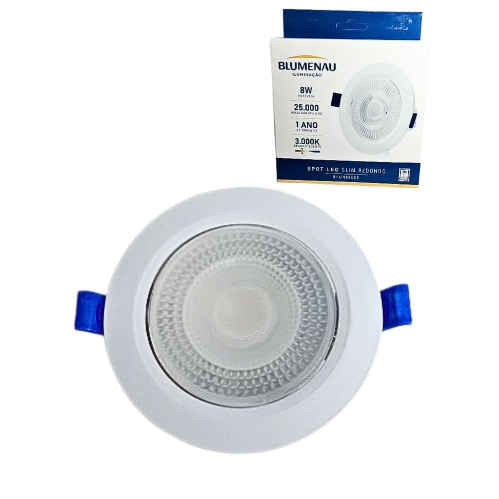 Spot Led Slim Redondo 8w 3000k (AMARELO) - Blumenau