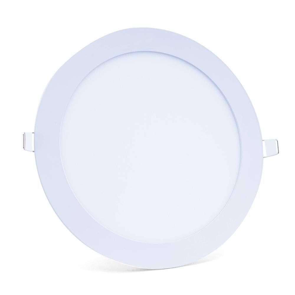 Plafon Led Slim 18w Redondo Embutir 6500k Branco Frio Bivolt - Unidade