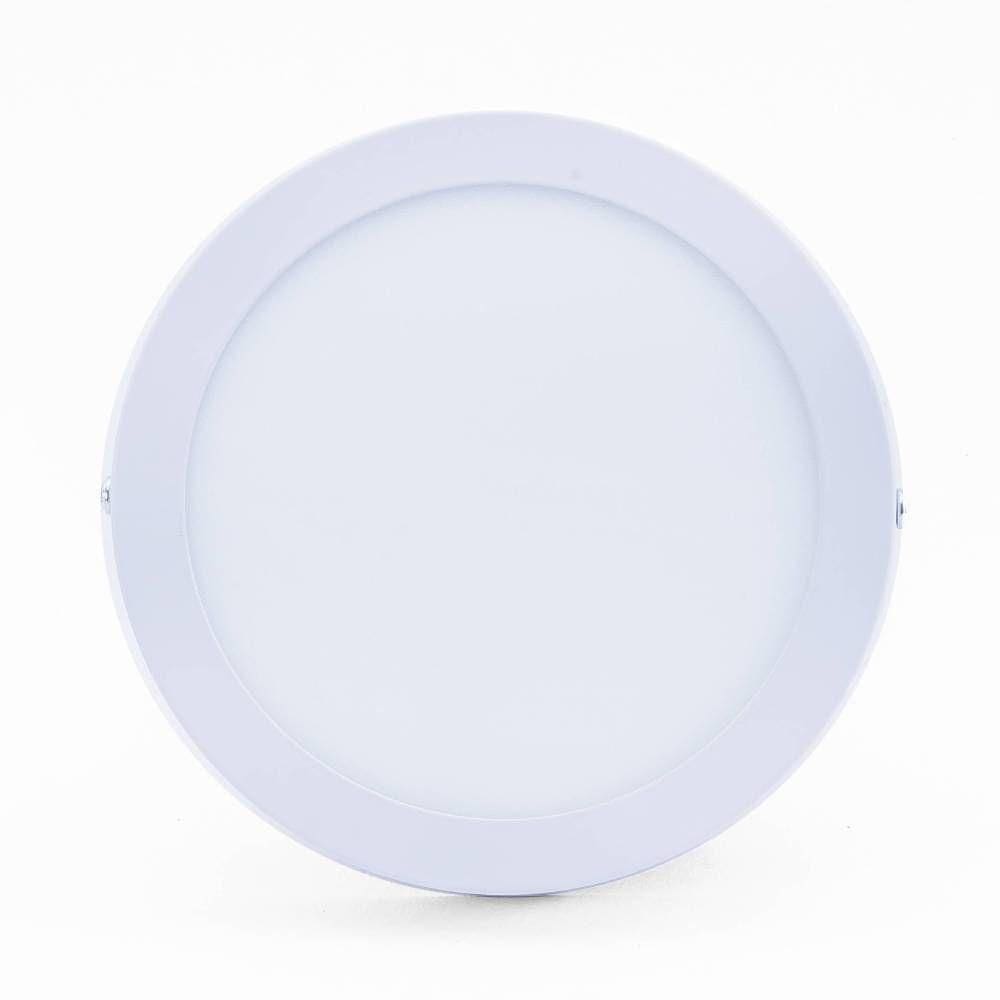 Plafon Led Sobrepor 12w Redondo 3000k Branco Quente Bivolt -unidade