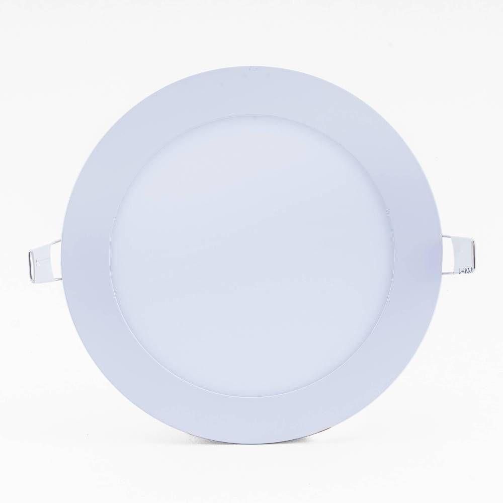 Plafon Led Slim 24w Redondo Embutir 3000k Branco Quente Bivolt - Unidade