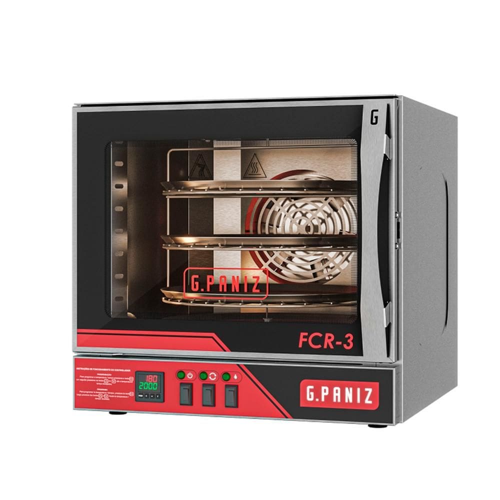 Forno Convector Gpaniz Elétrico Rotativo de Mesa 3 Bandejas Monofásico 220V FCR 3