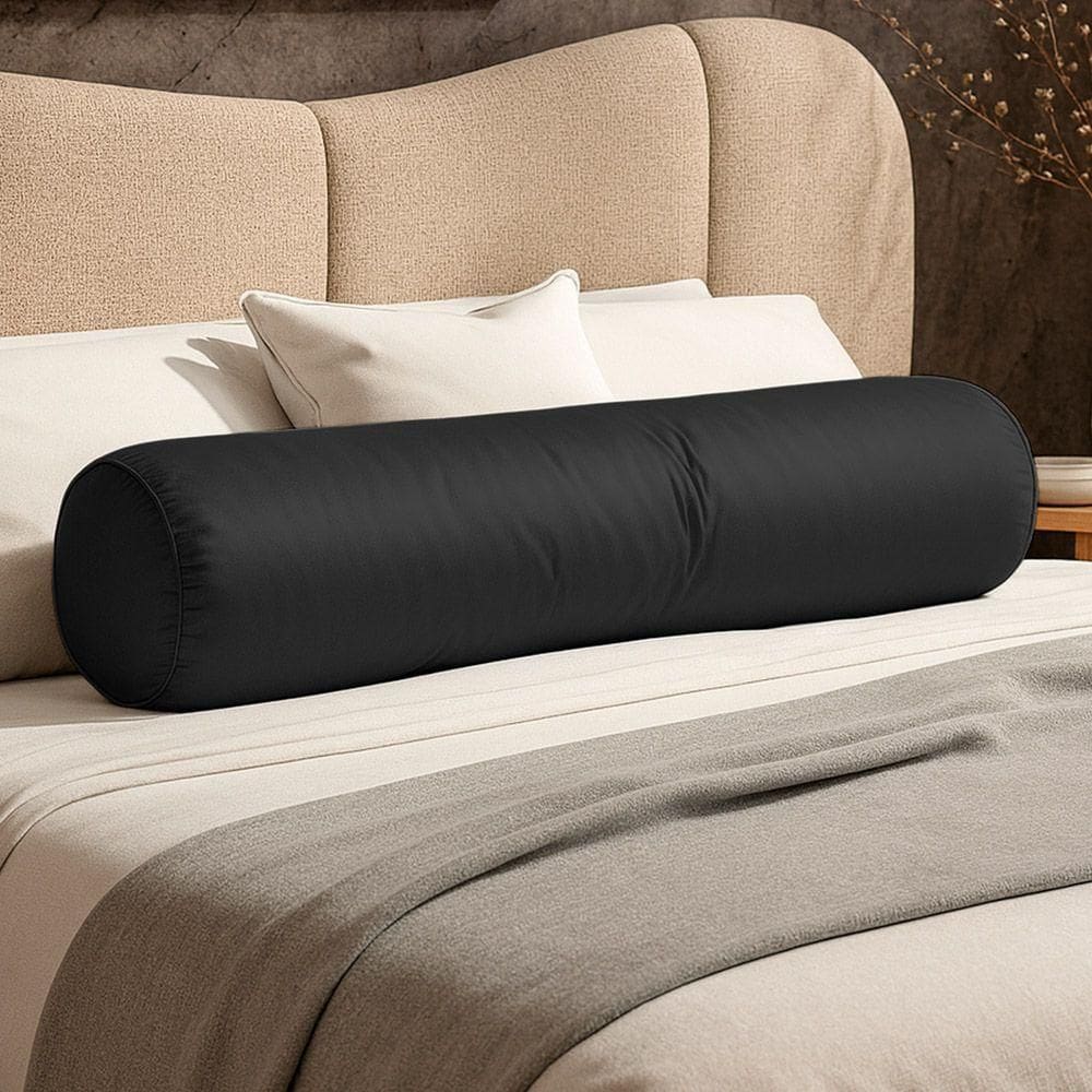 Almofada Travesseiro Bastão Tubo Rolo Dot 140cm Macia Veludo Preto - Desk Design