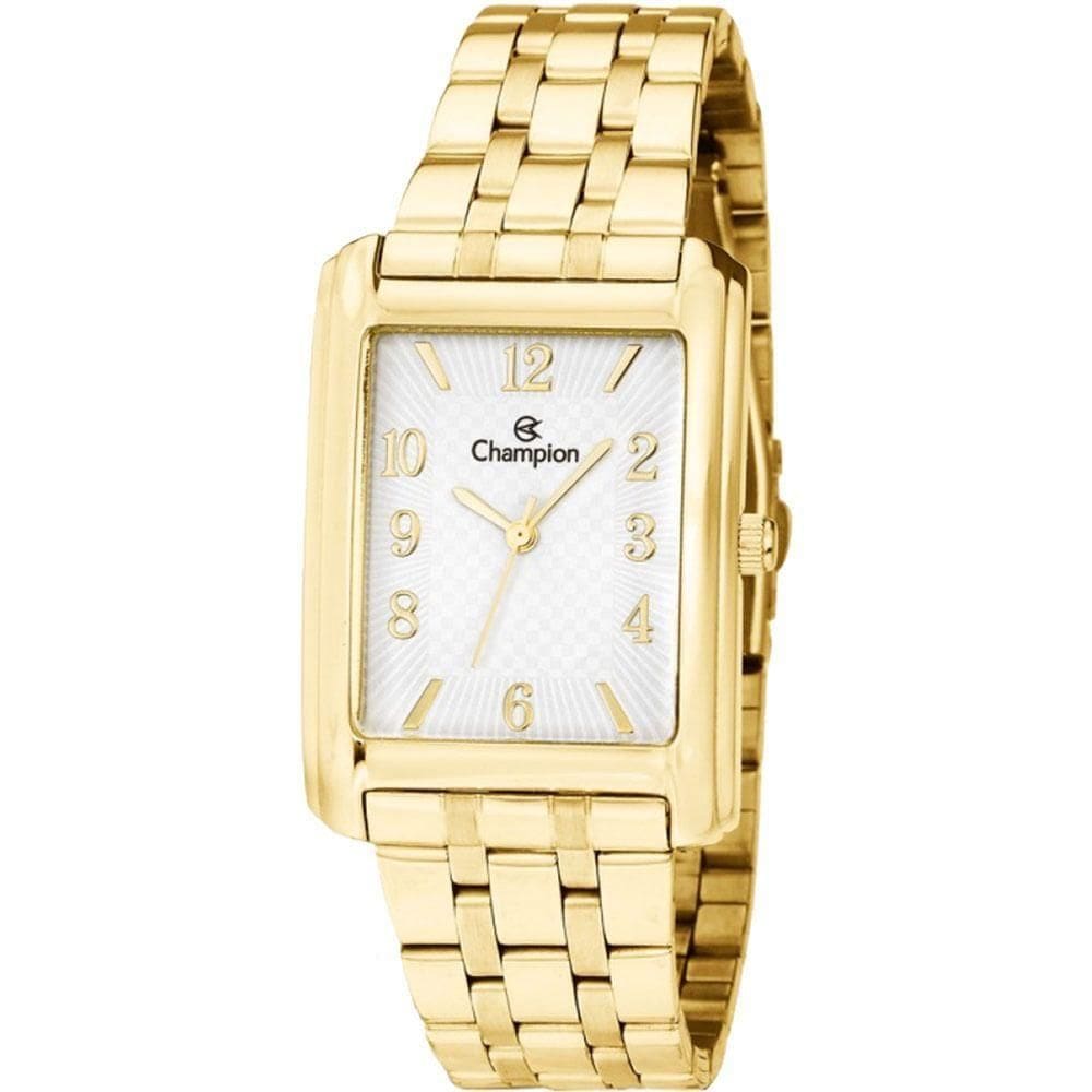 Relógio Champion Feminino Dourado Retangular Cn20373h