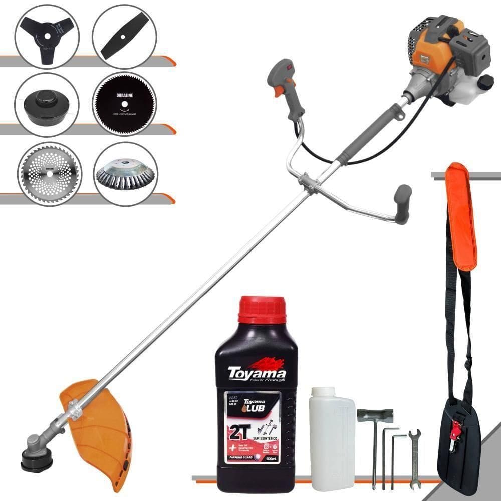 Roçadeira Rl520p + Faca 2p 3p 40d 80d + Escova + óleo Toyama