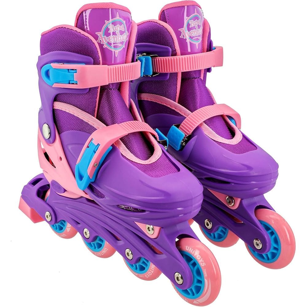 Patins Infantil 4 Rodas Inline Com Kit Proteção Completo Unitoys