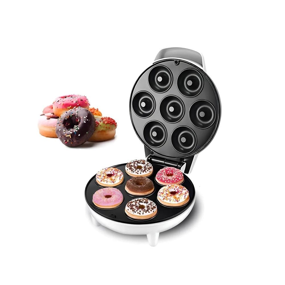 Máquina De Fazer Donuts Elétrica 110V 1000W Com 7 Furos Antiaderente