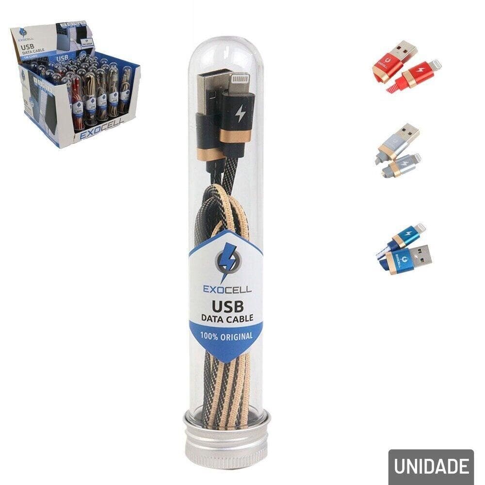 Cabo USB 100cm Reforçado Color - Tudo em Caixa