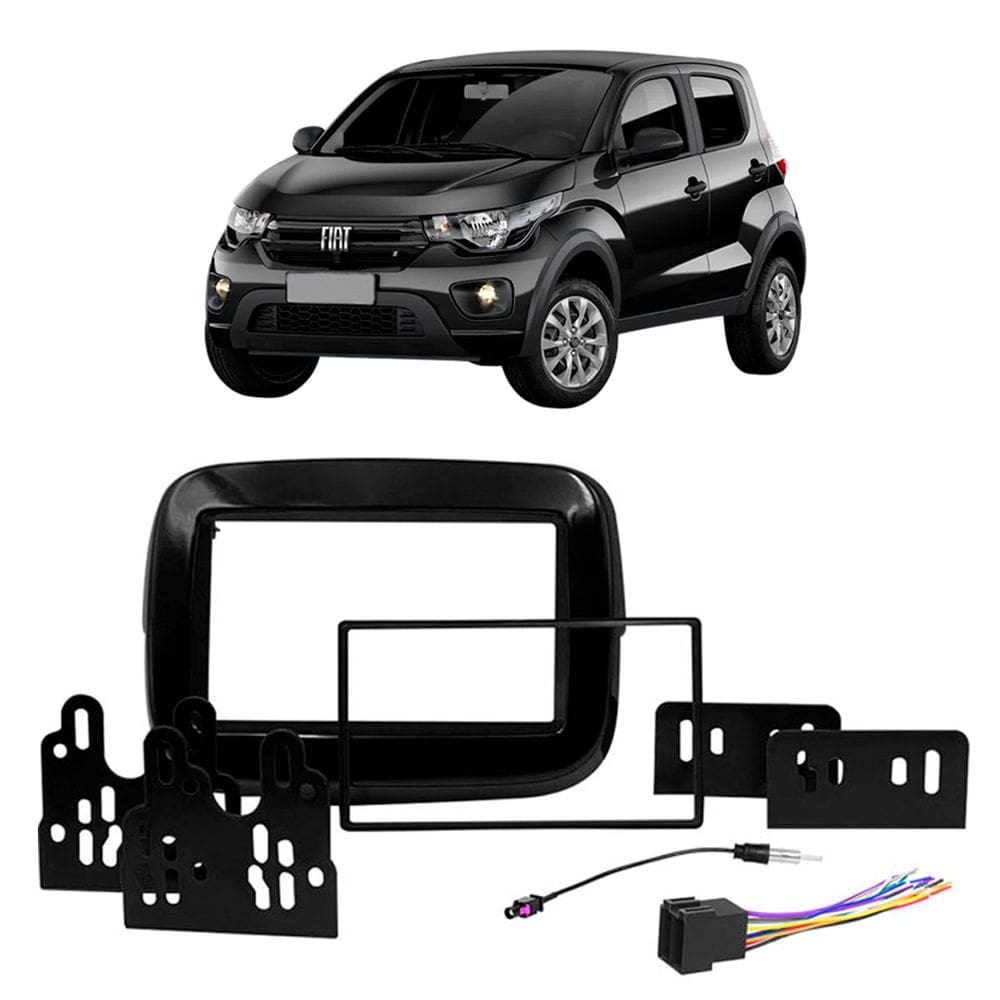 Moldura 2 Din Mobi 2016 à 2025 Black Piano Painel Mp5 Som Central Dvd Expex Novum Epx Ft-549