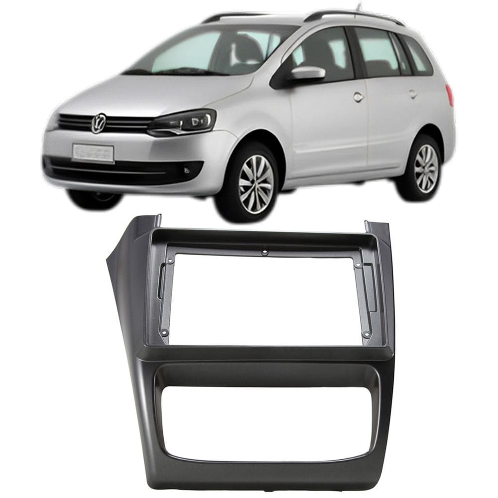 Moldura 9 Polegadas Spacefox 2014 à 2019 Grafite Painel Central Multimidia