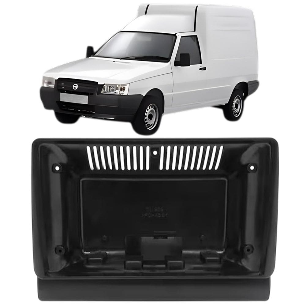 Moldura 9 Polegadas Fiorino 1996 à 2013 Preta Painel Central Multimidia