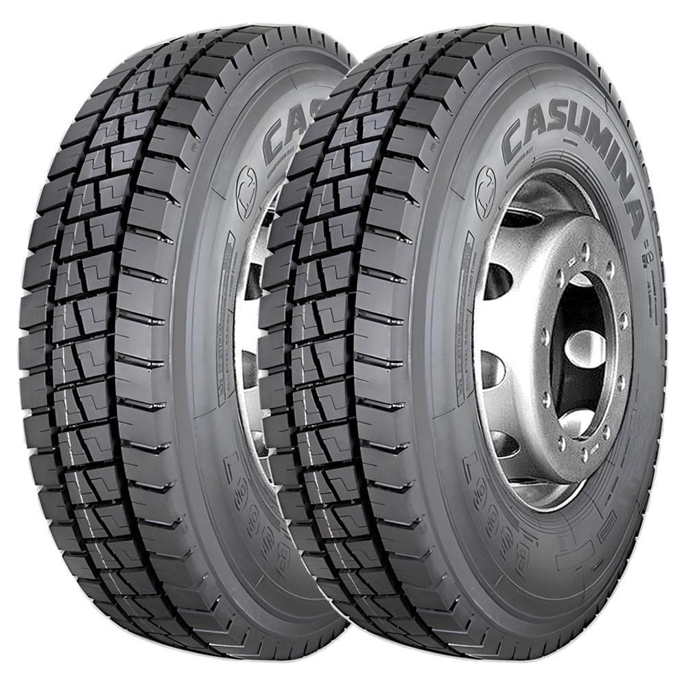 KIT 2 Pneus Casumina BS667H 10.00-20 Aro 20 146/143L TT 18 Lonas Borrachudo