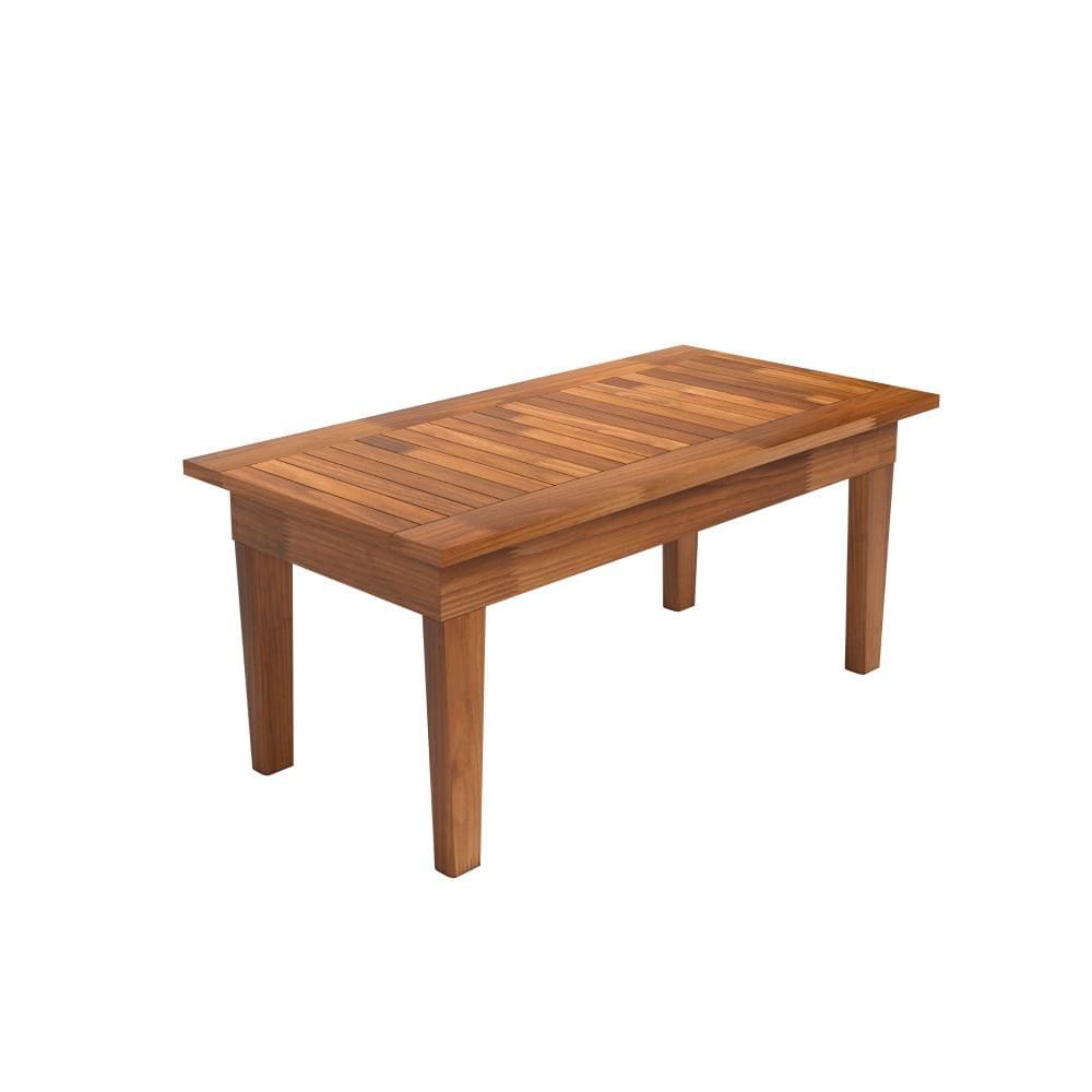 Mesa Centro 80x40 Ripada Madeira Rustica Castanho